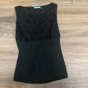 Slim Fabulous Ultimate slimming black lace top with bra inside, size M